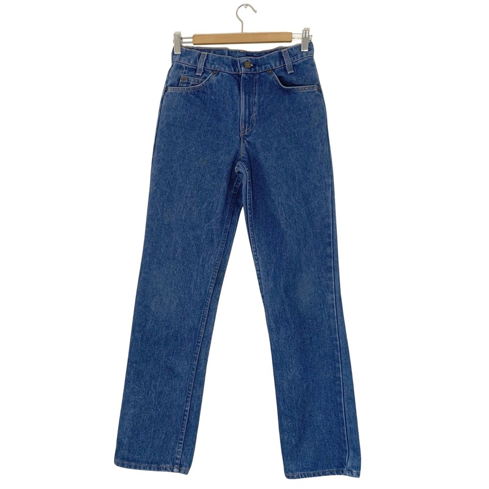 Levis 718 Student Jeans Unisex 28x30 Blue Straight Leg Vintage USA White Tab